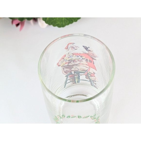 Santa Claus Coca Cola Water Glass | Vintage Haddon Sundblom Coca Cola Christmas - Picture 5 of 7